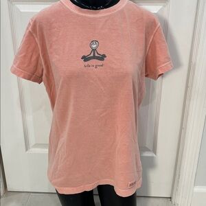 Life Is Good Yoga Light Pink Tee woman’s medium